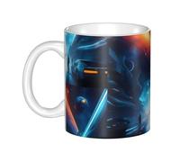 WHJDPP Science Fiction Future Printed mug ceramic Mugs for cappuccino, latte, cereal, yogurt, milk, hot or cold drinks Micro-wave oven
