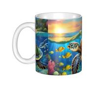 WHJDPP Sea Turtles Diamond Painting Picture mug ceramic Mugs for cappuccino, latte, cereal, yogurt, milk, hot or cold drinks Micro-wave oven