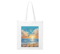 WHJDPP seagulls by the sea Picture Woman Canvas Tote Bag Strong and durable for traveling, shopping, Daily One Size