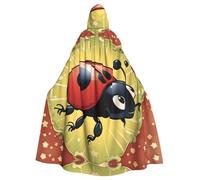 WHJDPP Seven Star Ladybird Prints Halloween Adult Hooded Cloak for Costume Parties and Theme Events