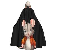 WHJDPP Shy little mouse Printing Halloween Adult Hooded Cloak No Zipper, Comfortable & Durable for Role-Playing