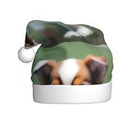 WHJDPP Shy Puppy Picture Christmas Hat for Adult for Christmas, Halloween, New Year, sales, promotions