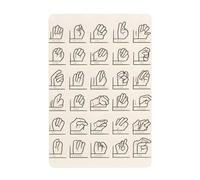 WHJDPP Sign Language Alphabet Printed Tin decorative painting 8x12in Made of tinplate, wear-resistant and durable