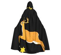 WHJDPP Sika deer stepping on stars Printing Halloween Adult Hooded Cloak No Zipper, Comfortable & Durable for Role-Playing