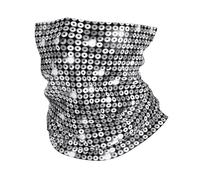 WHJDPP Silver Sequin Sparkle Pattern Prints Multi-Functional Sport Headband - Seamless Knit Tube Cover for Running, Hiking, Cycling, Beach & Travel - Soft, Quick-Drying, Versatile Headwear