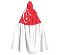WHJDPP Singapore Flag Prints Halloween Adult Hooded Cloak for Costume Parties and Theme Events