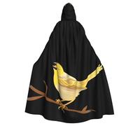 WHJDPP Singing yellow sparrow Printing Halloween Adult Hooded Cloak No Zipper, Comfortable & Durable for Role-Playing