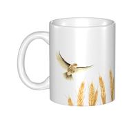 WHJDPP Skylarks fly over the wheat fields Picture mug ceramic Mugs for cappuccino, latte, cereal, yogurt, milk, hot or cold drinks Micro-wave oven