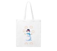 WHJDPP Snowman under fireworks Picture Woman Canvas Tote Bag Strong and durable for traveling, shopping, Daily One Size