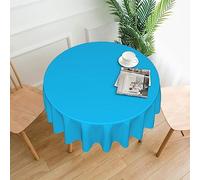 WHJDPP Solid color light blue Prints 60 Inch Round Table Throw - Waterproof Table Cover for Dining Table, Coffee Table, Party & Outdoor Use - Soft & Wrinkle Resistant Decor