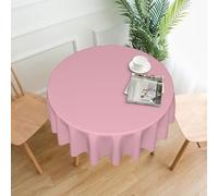 WHJDPP Solid color pink Prints 60 Inch Round Table Throw - Waterproof Table Cover for Dining Table, Coffee Table, Party & Outdoor Use - Soft & Wrinkle Resistant Decor