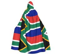 WHJDPP South Africa flag Printed Halloween Adult Hooded Cape Cloak with Bow Tie for Costume Parties, Cosplay