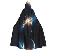 WHJDPP Space Planet Earth Picture Adult Hooded Cloak is a super large, comfortable, and durable Halloween hooded poncho