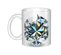 WHJDPP Sparkling diamond pattern Picture mug ceramic Mugs for cappuccino, latte, cereal, yogurt, milk, hot or cold drinks Micro-wave oven