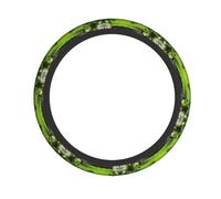 WHJDPP Spring Green Grass Prints Steering Wheel Cover - Durable Neoprene Auto Throw for Better Grip & Protection, Universal Fit for Cars, Trucks, SUVs & ATVs, Easy Installation & Washable