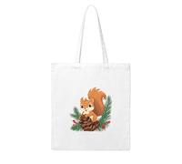 WHJDPP Squirrel in the pine cone Picture Woman Canvas Tote Bag Strong and durable for traveling, shopping, Daily One Size