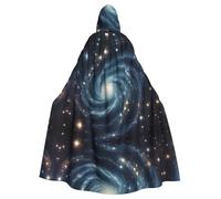 WHJDPP Starry Night Swirl Printing Adult Hooded Cloak is a super large, comfortable, and durable Halloween hooded poncho