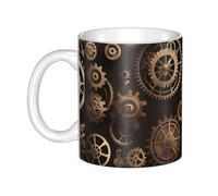 WHJDPP Steampunk Mechanical Gears Picture mug ceramic Mugs for cappuccino, latte, cereal, yogurt, milk, hot or cold drinks Micro-wave oven