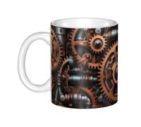 WHJDPP steampunk mechanical gears Picture mug ceramic Mugs for cappuccino, latte, cereal, yogurt, milk, hot or cold drinks Micro-wave oven