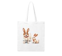 WHJDPP Stray dog and little white rabbit Picture Woman Canvas Tote Bag Strong and durable for traveling, shopping, Daily One Size