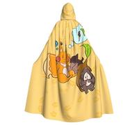WHJDPP Sunflower Seed Squirrel Printing Adult Hooded Cloak is a super large, comfortable, and durable Halloween hooded poncho