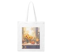 WHJDPP Sunflowers under the windowsill Printing Woman Canvas Tote Bag Strong and durable for traveling, shopping, Daily One Size