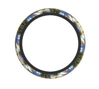 WHJDPP Sunset at The Beach Prints Steering Wheel Cover - Durable Neoprene Auto Throw for Better Grip & Protection, Universal Fit for Cars, Trucks, SUVs & ATVs, Easy Installation & Washable