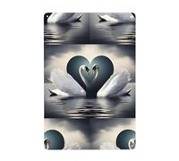 WHJDPP swan heart Picture Tin decorative painting 8x12in Made of tinplate, wear-resistant and durable
