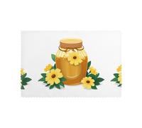 WHJDPP Sweet Flower Nectar Prints Placemats Set of 6 12x18in - Durable Table Layers for Stylish Home, Hotel & Festive Gatherings