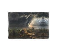 WHJDPP Terrible Tornado Prints Placemats Set of 6 12x18in - Durable Table Layers for Stylish Home, Hotel & Festive Gatherings