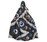 WHJDPP The evil eye looked Printing Adult Hooded Cloak is a super large, comfortable, and durable Halloween hooded poncho