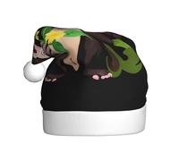 WHJDPP The flower-viewing monkey Printed Christmas Hat for Adult Festive Celebrations as a Gift for Men and Women
