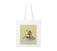 WHJDPP The funny frog doing yoga Picture Woman Canvas Tote Bag Strong and durable for traveling, shopping, Daily One Size