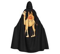 WHJDPP The Happy Camel Picture Adult Hooded Cloak is a super large, comfortable, and durable Halloween hooded poncho
