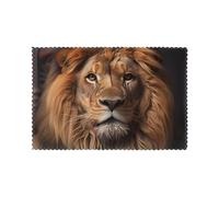 WHJDPP The Lion's Gaze Pattern Placemats for Dining Table Set of 6 12x18in Heat Resistant, Washable, and Durable Placemats for Kitchen, Home, Hotel