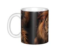 WHJDPP The Lion's Gaze Printed mug ceramic Mugs for cappuccino, latte, cereal, yogurt, milk, hot or cold drinks Micro-wave oven