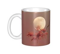 WHJDPP The moon on the branches Picture mug ceramic Mugs for cappuccino, latte, cereal, yogurt, milk, hot or cold drinks Micro-wave oven