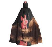 WHJDPP The Piglet and the Spider Picture Adult Hooded Cloak is a super large, comfortable, and durable Halloween hooded poncho