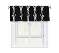 WHJDPP The Rabbit Referee Who Cheers Prints Charming Kitchen Window Cover - 54x18 Inch Peach Skin Valance with Decorative Print