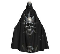 WHJDPP The Skull on the Star Picture Adult Hooded Cloak is a super large, comfortable, and durable Halloween hooded poncho