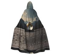 WHJDPP The ultimate in simplicity Picture Adult Hooded Cloak is a super large, comfortable, and durable Halloween hooded poncho