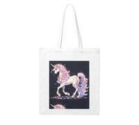 WHJDPP The unicorn stepping on the flower Picture Woman Canvas Tote Bag Strong and durable for traveling, shopping, Daily One Size