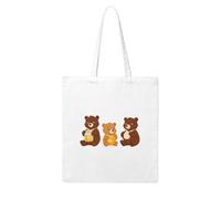 WHJDPP Three little bears eating honey Picture Woman Canvas Tote Bag Strong and durable for traveling, shopping, Daily One Size