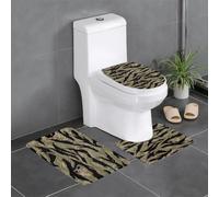 WHJDPP Tiger Stripe Camo Prints 3 Piece Bathroom Rugs Set 24x16in Plush Shag Throw Mats for Absorbent Comfort & Non-Slip Protection