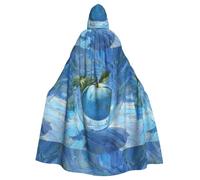 WHJDPP Tornado Apple Printing Halloween Adult Hooded Cloak No Zipper, Comfortable & Durable for Role-Playing