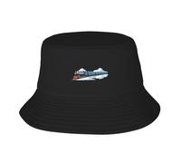 WHJDPP Train Passing Through The Clouds Picture Adult Fisherman's Hat for Men and Women Foldable Headwear for Outdoor Activities Black