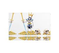 WHJDPP Treasure Hunting Skeleton Prints Placemats Set of 6 12x18in - Durable Table Layers for Stylish Home, Hotel & Festive Gatherings