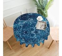 WHJDPP Tropical Ocean Beach Theme Prints 60 Inch Round Table Throw - Waterproof Table Cover for Dining Table, Coffee Table, Party & Outdoor Use - Soft & Wrinkle Resistant Decor