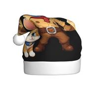 WHJDPP Two denim kittens Picture Christmas Hat for Adult for Christmas, Halloween, New Year, sales, promotions