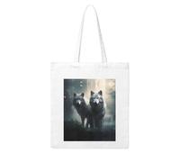 WHJDPP Two wolves Picture Woman Canvas Tote Bag Strong and durable for traveling, shopping, Daily One Size